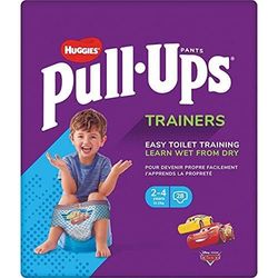 HUGGIES Pull-Ups Trainers - Couches d'apprentissage Garçon 2-4 ans - ludique et pédagogique - facile à mettre et à enlever - technologie absorbante éducative - protection optimale - motifs Disney