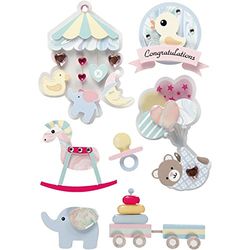 Creativ 3D-stickers, H: 25-70 mm, B: 20-55 mm, baby, 8e, dikte 7 mm