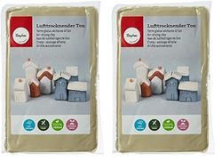 Argilla da modellare Rayher, colore beige, da modellare, indurente all'aria, morbida, elastica, non brucia, 3450102 (Confezione da 2)