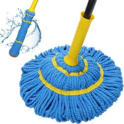 Mocio a torsione autostrizzante per la pulizia dei pavimenti, mocio in microfibra con manico lungo 144,8 cm, facile da strizzare per la pulizia della casa commerciale in legno duro