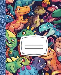 Dinosaurs Composition Book | Wide Ruled | 100 Lined Pages | Colorful Dinosaur Notebook