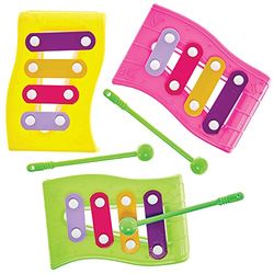 Baker Ross FX886 Mini Xylofoons - Pak van 3, Klein Muzikaal Speelgoed voor Kinderfeest Zakjes