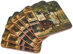 Pimpernel Escena parisina Posavasos - Juego de 6 (Beige, 10,5 x 10,5 cm (4" x 4"))