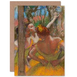 Artery8 Edgar Degas Dancers Girls Ballerina Painting Fine Art Greeting Card Plus Envelope Blank Inside