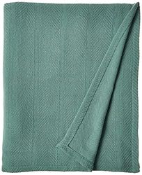 Eddie Bauer 200614 Herringbone Cotton Blanket, King, White