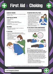 V Safety First Aid Poster - First Aid For Choking A2 Poster - 594 x 420mm - Standard