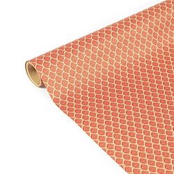 Clairefontaine - Ref 223825C - Kraft Tiny Rolls Wrapping Paper (Single Roll) - 35cm Width x 5m Length, 70gsm Recycled Kraft Paper - Red Flowers Design