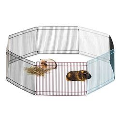 Relaxdays Free Range Pen, 8 Panels, Close-Meshed, Enclosure for Guinea Pigs and More, 24 cm Tall, Multicolour