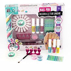 Creative- Nice Group Nail Pen Box, Kit per Decorare Le Unghie con Smalti, Penna, Gemme 3D, Glitter da Applicare, Taglia Media, Multicolore, 2076