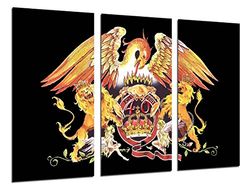 Quadros câmara quadro fotográfico Queen, Freddie Mercury, Brian May, música rock, multicolor, tamanho total: 97 x 62 cm XXL