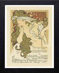 Lumartos, Vintage Poster MAF094 Salon Des Cent Alphonse Maria Mucha Contemporary Home Decor Wall Art Print, Black Frame, A3 Size