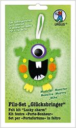 Ursus 39550014 – Kit de feutres Porte-Bonheur Monster Mike, env. 12 cm, pour bricoler des Personnages Amusants, idéal pour Les premières tentatives de Couture et comme Petit Cadeau