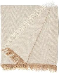 Foulard polyvalent Martina Home Spiga, 80% coton, 20% polyester, brut/beige 260L x 180W