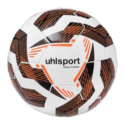 uhlsport Resist Synergy Football Jeunes et Adultes, Blanc/Noir/Fluo Orange, 5