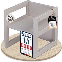 babybay Tabouret Littlefoot pour Enfant 3 en 1 - Chaise/Table - Beige laqué
