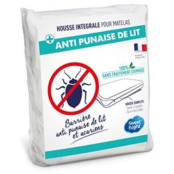 SWEET NIGHT Sweetnight – Full Mattress Cover 90 x 190 cm | Bed Bug and Anti-Dust Mite | Renovates Mattress | Zip | No Chemical Treatment | EP. up to 30 cm