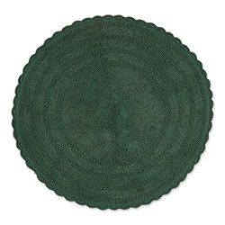 DII Crochet Collection Omkeerbare badmat, rond, diameter 70 cm, donkergroen