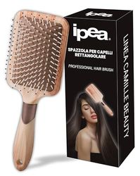 IPEA Cepillo para desenredar y desenredar el cabello con efecto madera – 24,5 cm – Cepillo para desenredar y desenredar los nudos y peinar el cabello seco, húmedo o mojado – Cepillo ancho para todo el