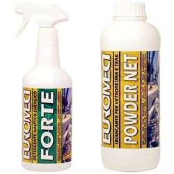 Euromeci Forte, Detergente sgrassante nautico energico, 750 ml & Powder Net, Sbiancante per gel-coat e teak in polvere, 750 g