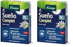 Kneipp Sueño Complet, Tranquilizante Natural para Dormir, Pastillas de Valeriana, Pasiflora y Melatonina para el Insomnio, Tecnología Bicapa para Conciliar y Mantener el Sueño, 30 Comprimidos (1,85mg)