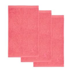 Möve Superwuschel Gastendoekje, 30 x 50 cm, van 100% katoen, koraal, set van 3