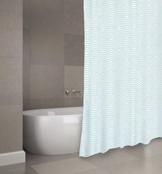 MSV Rideau de Douche Polyester Wave 180x200cm QUALITÉ Premium Vert Pastel - Anneaux Inclus