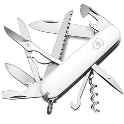 Victorinox, Huntsman, Coltellino Svizzero, Originale, Multiuso, Campeggio, 15 Funzioni, Lama, grande, Cavatappi, Bianco