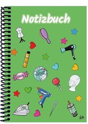E & Z Verlag GmbH A 5 Notizbuch Manga Items, grün, blanko: Spiralbindung, Notizbuch, Tagebuch, Notizen für die Schule, Uni oder unterwegs, verschiedene Lineaturen und Muster