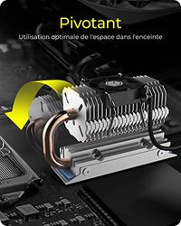 ICY BOX M.2 Heatpipe Cooler avec Ventilateur de 30 mm de Hauteur pour SSD M.2 (2280), Aluminium, Argent