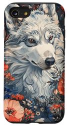 Carcasa para iPhone SE (2020) / 7 / 8 Yakutian Laika Ornamental Acuarela Floral Salvaje