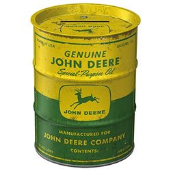 Nostalgic-Art Retro Spaarpot olievat, John Deere – Special Oil – Geschenkidee voor tractorfans, Spaarvarken in metaal, Vintage Spaarblik, 600 ml