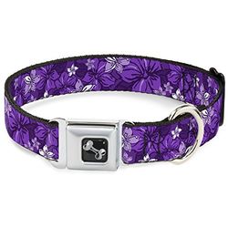 Buckle Down dc-w30877-wl Cintura di Sicurezza Cane Collare, Largo Grande, Collage di Ibisco Viola Shades