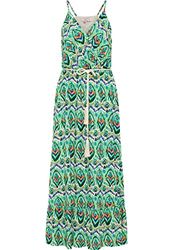 MAHISHA Dames maxi-jurk met allover-print 19326434-MA01, GROEN meerkleurig, M, Maxi-jurk met allover-print, M