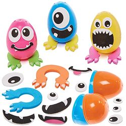 Baker Ross FX531 Monster Bunch Egg Kits - förpackning med 10 stycken, ägg för konsthantverk och pyssel för barn