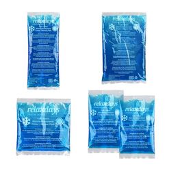 Relaxdays Gel Packs Set of 10, 4 Sizes, Cold & Warm Compresses, Microwave-Safe, Cooling Pads, Injury & Pain Relief, Blue, Plastic
