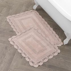 Laura Ashley Algodão XL Crochet tapetes tapetes de banho, 53 x 86 cm (Runner)
