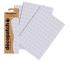 Decopatch C661O - 1 BUSTA da 3 fogli di carta stampata 30x40 cm, Tangram blu