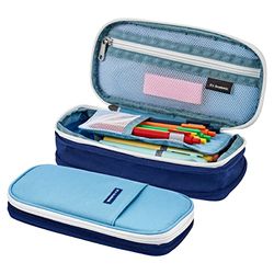 It's Academic - Estuche para lápices expandible, Bolsa portátil para Suministros de Oficina y Escuela, Bolsa organizadora de Viaje, compacta, de Alta Capacidad, Azul