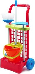 Tachan - Speelgoed-reinigingswagen in doos - inclusief diverse accessoires - rood - geen montage nodig - afmetingen 56 x 30 x 19 cm (CPA Toy Group 778T00696)