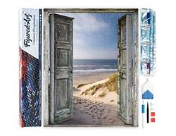 Figured’Art Diamond Painting Broderie Diamant 40x50cm Toile Entière Roulée avec Strass Perles Carrés - Porte ouverte sur la Plage - Kit Complet 5D DIY Activité Manuelle Loisirs Créatifs Adultes