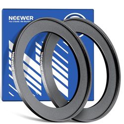 NEEWER 58-77mm Anello Adattatore Step Up (2pz) + Panno da Pulizia, Adattatore ad Anello per Filtro Obiettivo Ultra Sottile in Lega di Alluminio per Lente Fotocamera da 58mm per Usare il Filtro da 77mm