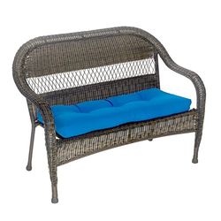 Klear Vu Indoor/Outdoor Stain Fade Water and UV Resistant Bench Cushion, 43" x 19" x 3", Solid Marine Blue