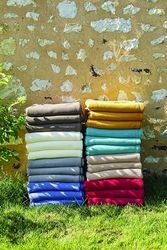 Toison d'or Narvik Dubbelzijdige deken van polyester, 240 cm x 300 cm, maat, taupe/naturel