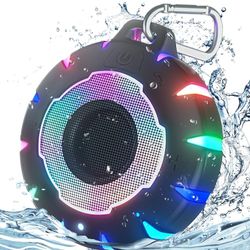 HEYSONG Haut-Parleur Bluetooth étanche, Haut-Parleur de Douche avec Son HD, lumière LED, Flottant, Haut-parleurs Portables légers pour Voyage, Piscine, Plage, Kayak, Cadeaux pour Fille, Adolescente