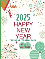 happy new year calendar coloring book