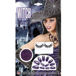 Widmann vd-wdm4229 V Juego Unghie metallizzate con pestañas, morado, talla única