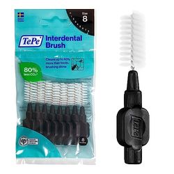 Brossettes interdentaires TePe Originales, noir 1.5mm ISO 8, 1 sachet de 8 brossettes