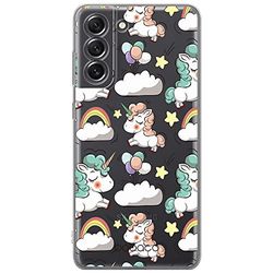 ERT GROUP mobiltelefonfodral för Samsung S21 FE originalt och officiellt licensierat Babaco mönster Unicorn 001 optimalt anpassad till formen på mobiltelefonen, gedeeltelijk transparant