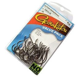 Gamakatsu Weerhaakloze Octopus Hook-Pack van 25 (zwart, 5/0)