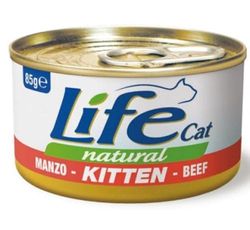 Life Cat Natural Kitten Manzo, lattina 85g